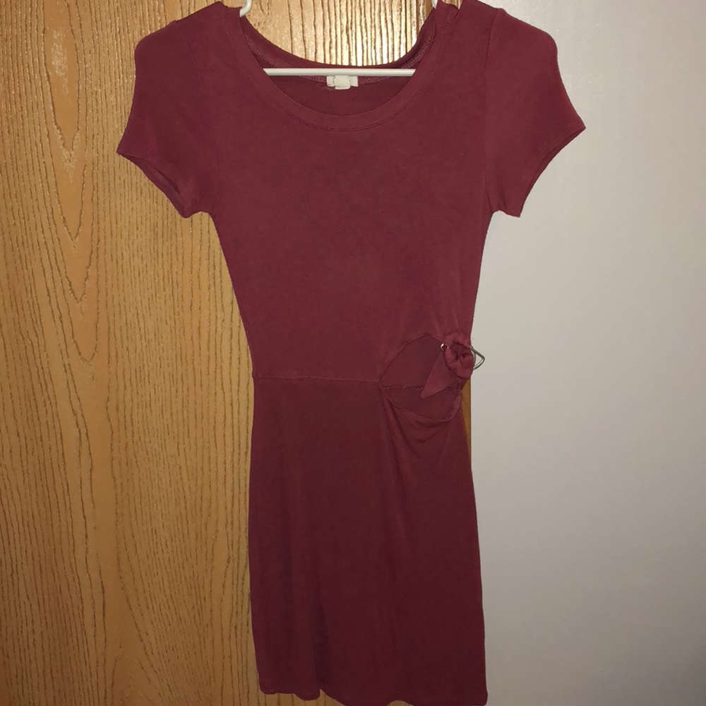 Maroon fitted dress